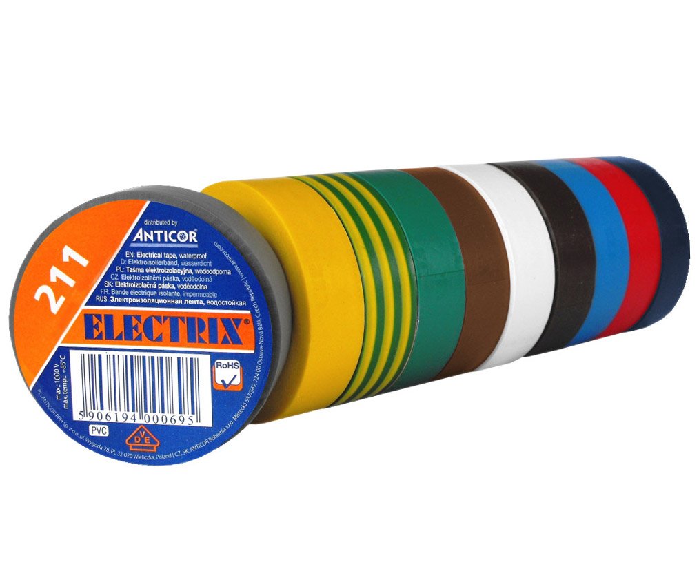Páska izolační PVC 15mm/10m - zelenožlutá