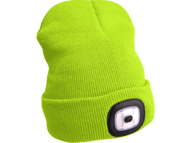 Čepice s čelovkou Extol Light - fluorescenční žlutá
