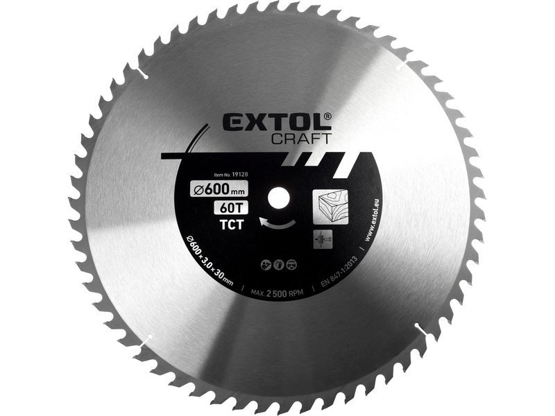 Kotouč pilový s SK plátky Extol Craft - 600x3x30mm 60z