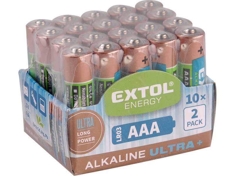 Baterie Extol alkalické LR6 (AA, tužka) - 20ks