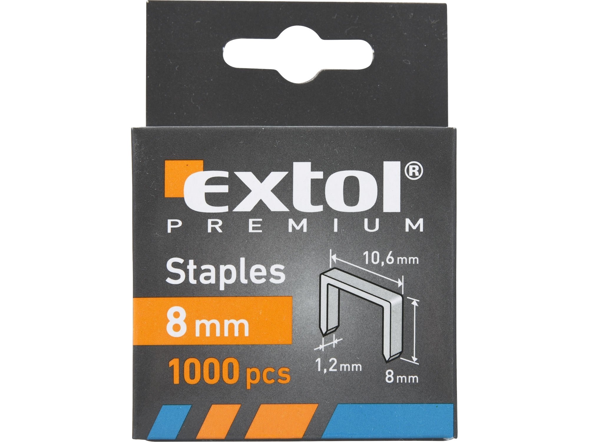 Spony 1000ks 10,6x0,52x1,2mm Extol Premium - 8mm