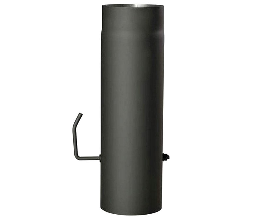 Roura kouřová s klapkou černá silnostěnná - 120mm/25cm