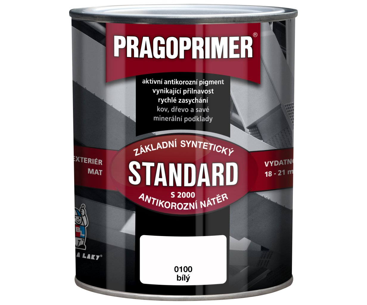 Pragoprimer S2000 základní syntetická barva - 0100 bílá 0,6l