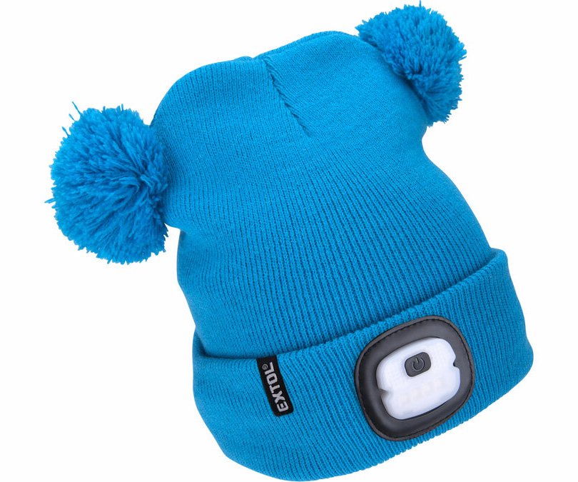 Čepice s čelovkou dětská Extol Light - modrá