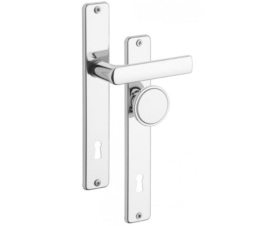 Rostex 804 štítové dveřní kování - klika-knoflík pro klíč 72mm Hnědá