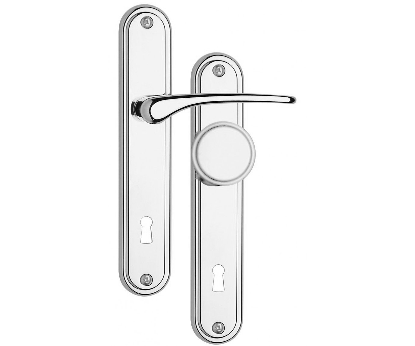 Rostex Ideal dveřní kování - klika-knoflík pro klíč 72mm Cr Nerez