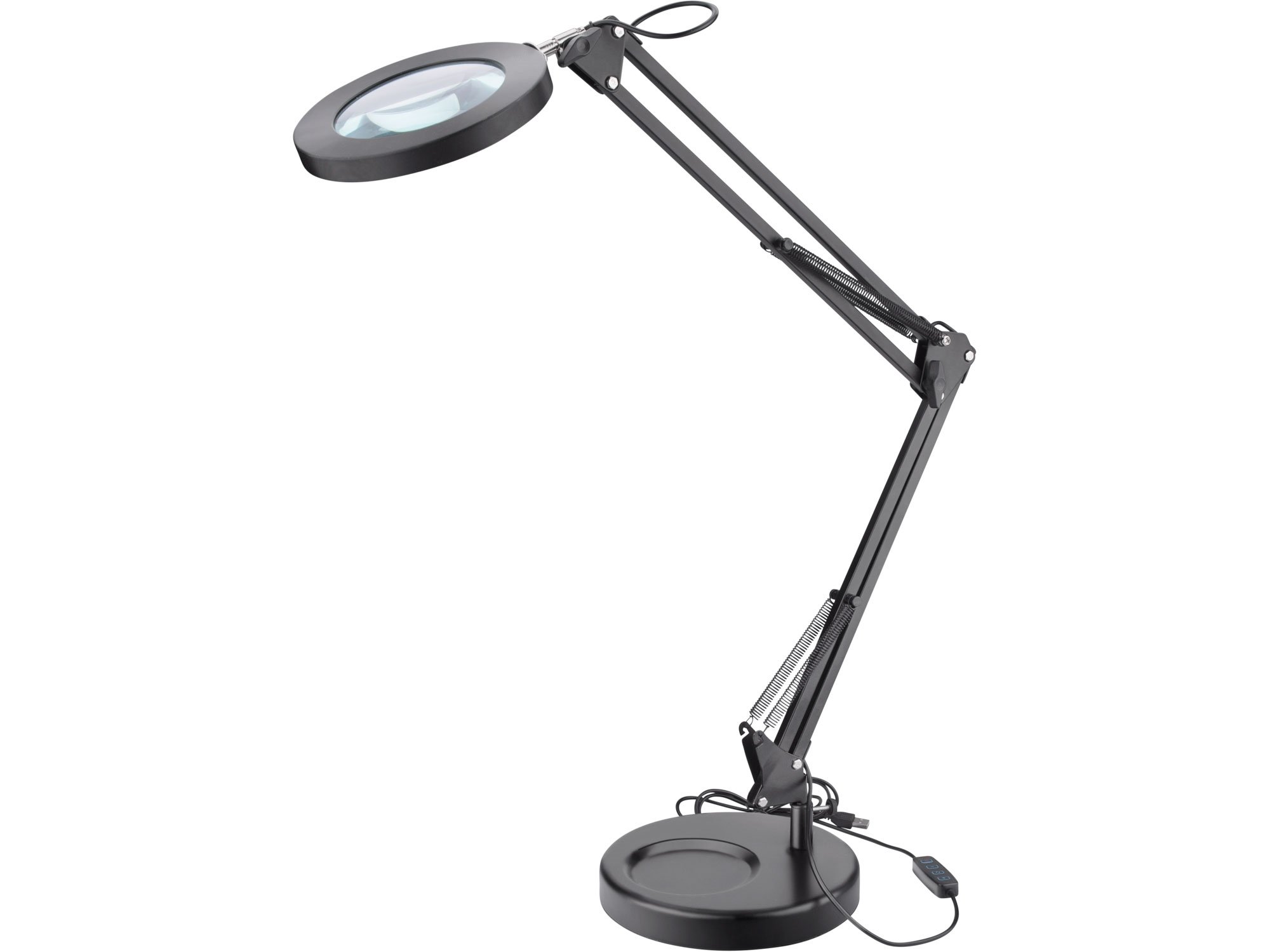 Lupa stolní s LED osvětlením USB 5x 1300lm Extol Light - 43160 černá