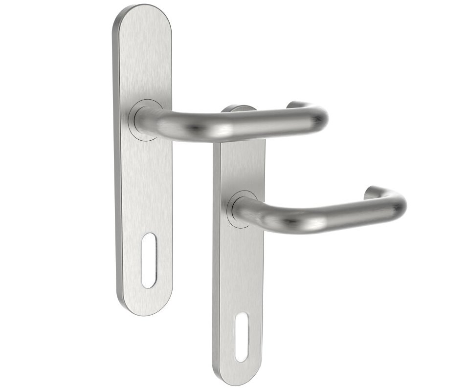 Rostex Perun štítové dveřní kování - klika-klika pro klíč 72mm nerez mat