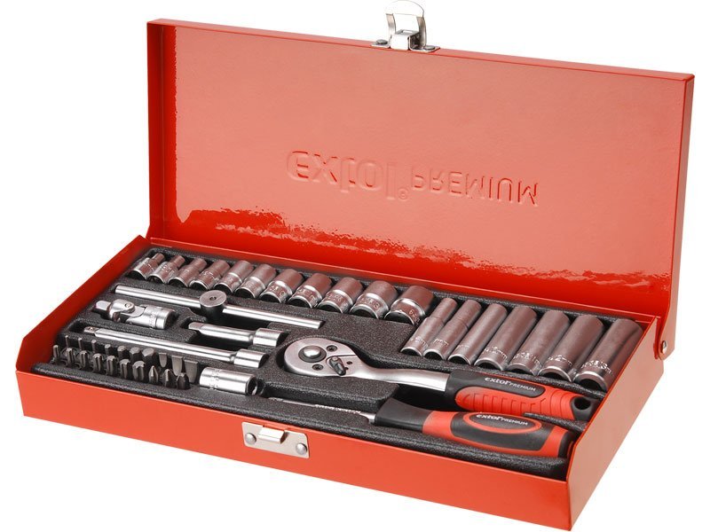 Klíče nástrčné 1/4" 45ks Extol Premium 8818360
