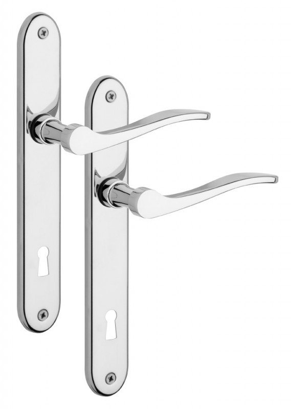 Rostex Siluet štítové dveřní kování - klika - knoflík pro klíč 72mm Cr Nerez