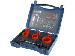 Sada vrtáků univerzálních korunkových 9ks 19-57mm kufr Extol Premium 8801602